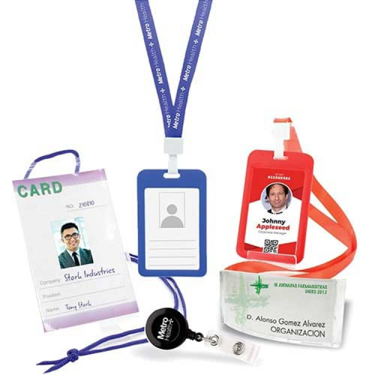 ID card badges, clips, chains