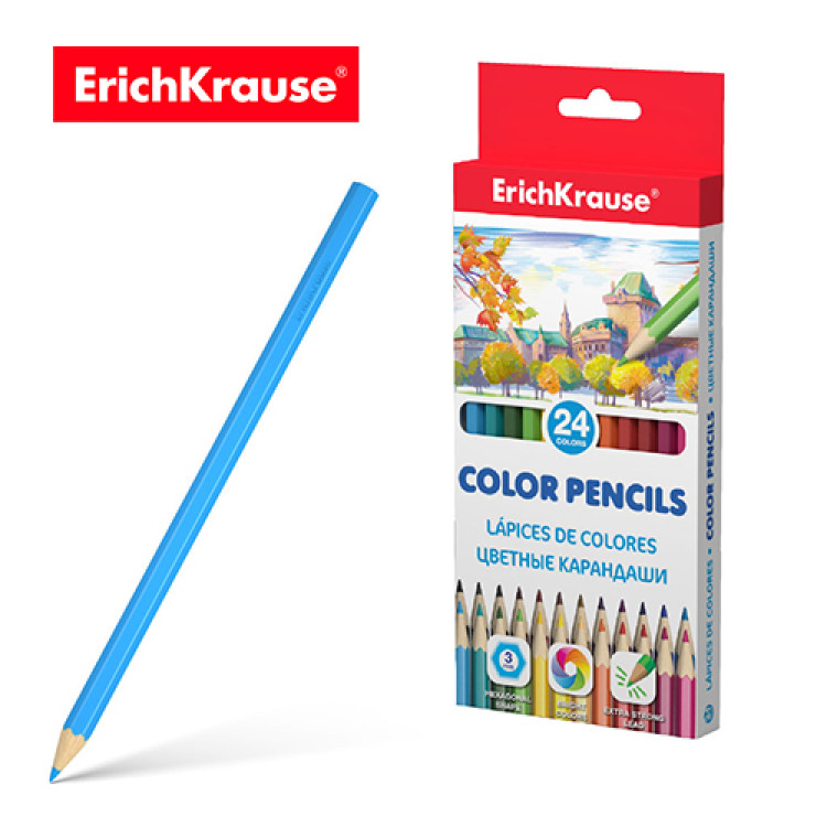 Hexagonal color pencils ErichKrause® 24 colors