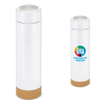 Double layer thermos with cork base for sublimation