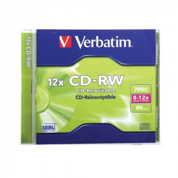 CD - RW VERBATIM, 700MB, 8X-12 X , COLOUR