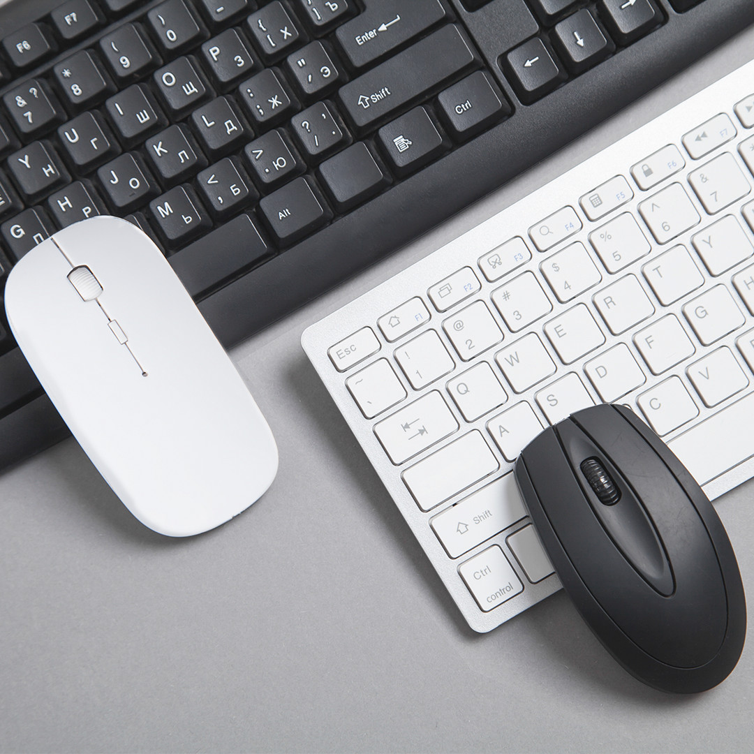 Mouse, mouse pad and keyboard