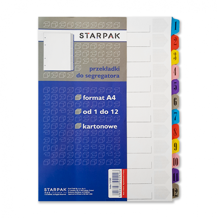 CARTONS DIVIDERS 12 NUMBERS