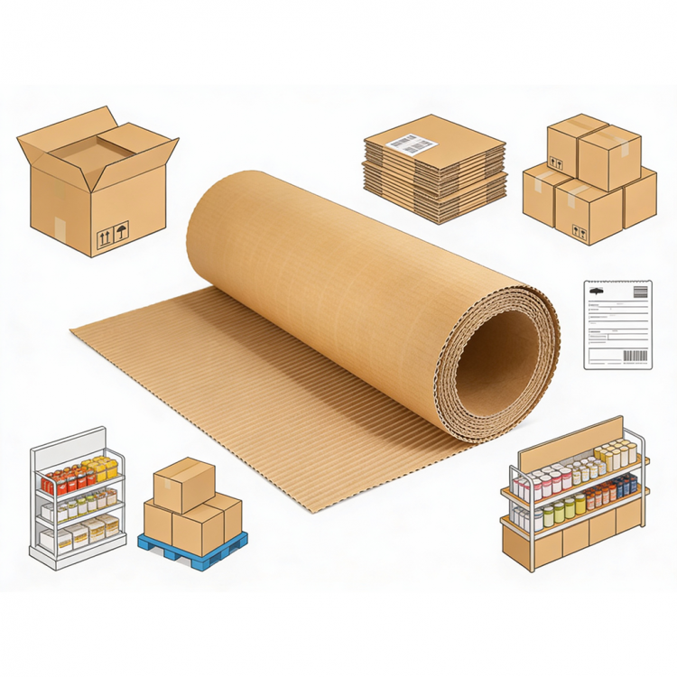 CORRUGATED CARDBOARD DOUBLE LAYER 100cm x 15m