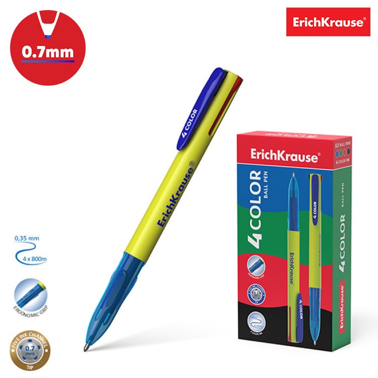 Retractable ballpoint pen 4 COLOR