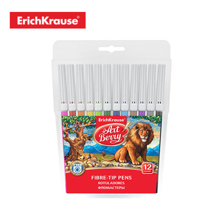 Fibre-tip pens ErichKrause, 12 colors
