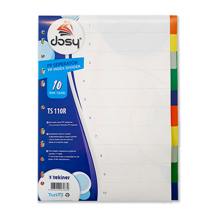 PVC DIVIDERS 10 COLOURS