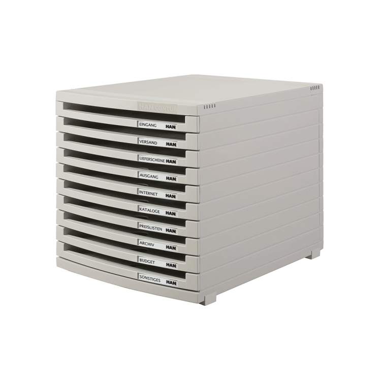 Drawer box CONTUR with 10 open drawers