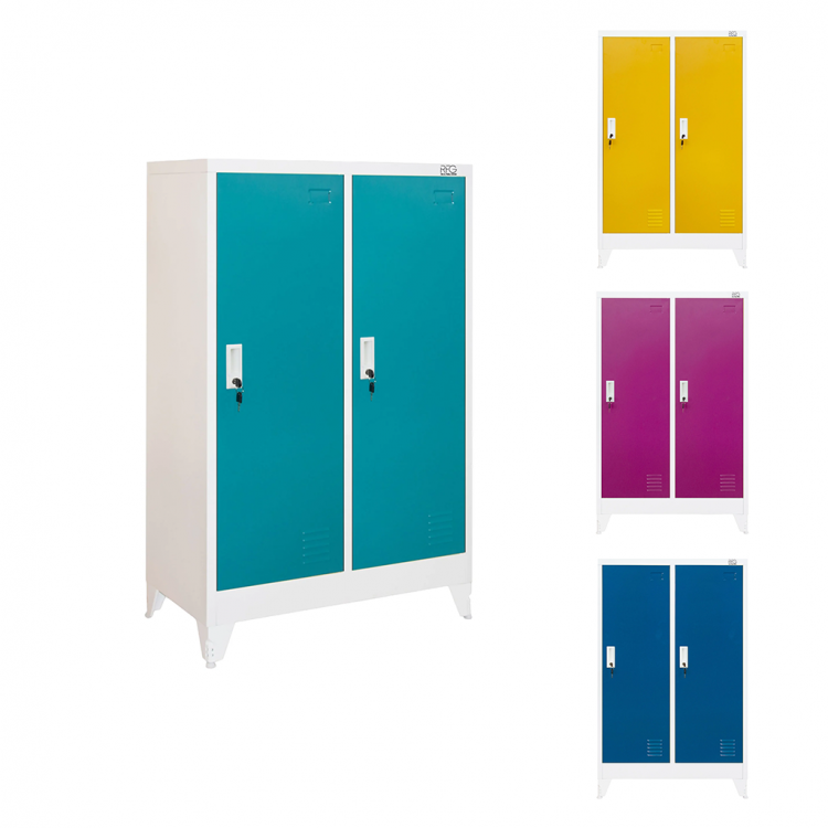 Wardrobe metal, double, 80x40x120cm RFG