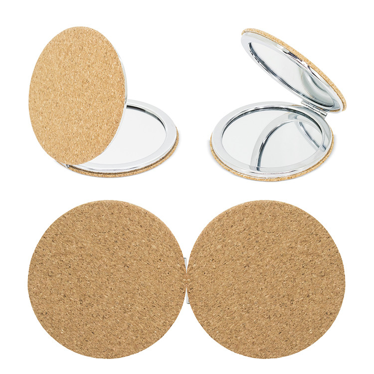 Cork round mirror