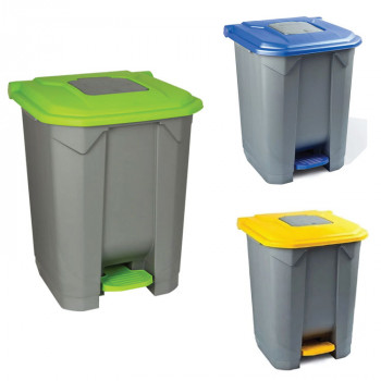 Planet waste bin with pedal, plastic, 30 L