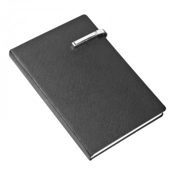 Notebook with metal clasp, 17x24cm, black