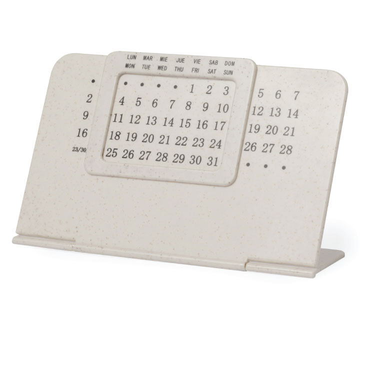 Perpetual calendar in ecological wheat straw plastic