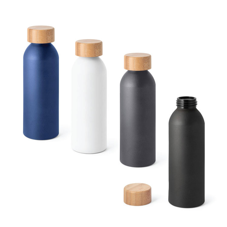 Aluminium bottle with bamboo lid 550 mL QUETA