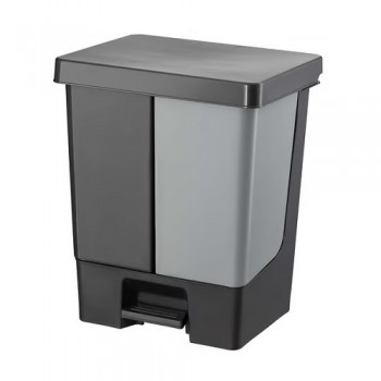 Planet Duo waste bin, with pedal, 50 L, anthracite