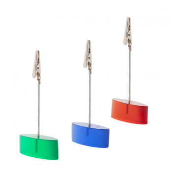 Note clip with coloured plastic base