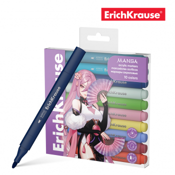 Acrylic markers ErichKrause Manga with bullet tip 10 colors