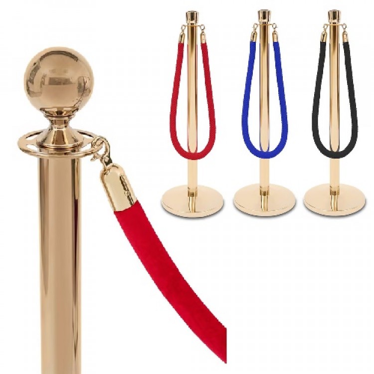 Rope with golden Velor clasp, 160 cm,