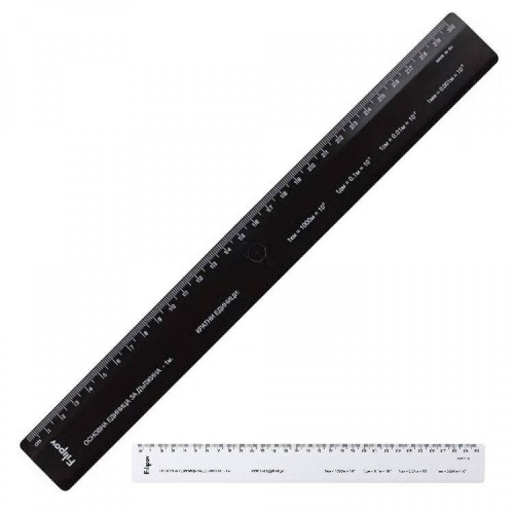 Plastic ruler 30 cm solid color