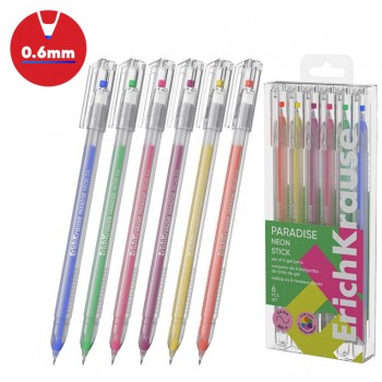 Set of 6 gel ink pens Paradise Neon ErichKrause 