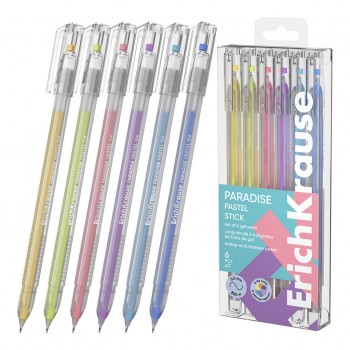 Set of 6 gel ink pens Paradise Stick Pastel ErichKrause