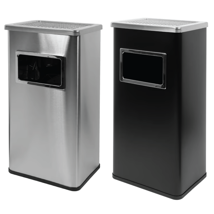 Waste bin with ashtray, 30x24x61 cm