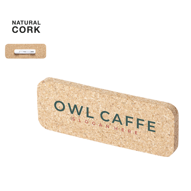 Id badge cork 7 x 2.5 x 1 cm