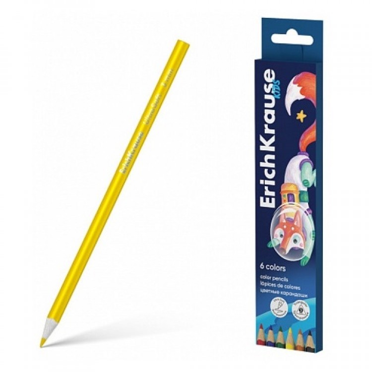 Triangular color pencils Kids 6 colors ErichKrause