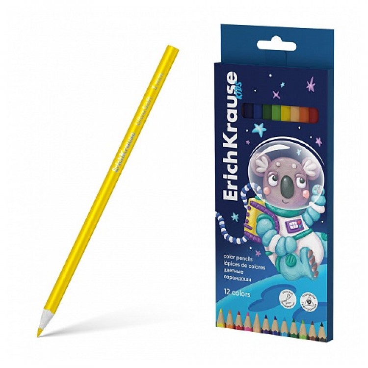 Triangular color pencils Kids 12 colors, ErichKrause