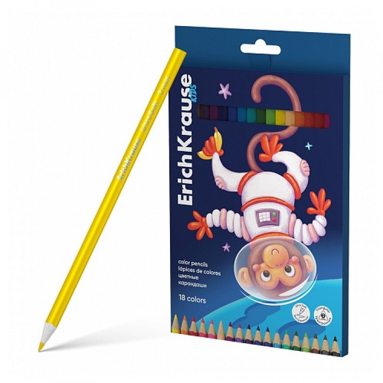 Triangular color pencils Kids 18 colors ErichKrause