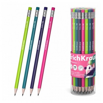 Graphite pencil round with eraser Panda ErichKrause