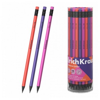 Graphite pencil round with eraser Caribbean ErichKrause