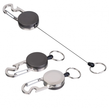 Retractable keychain with metal carabiner
