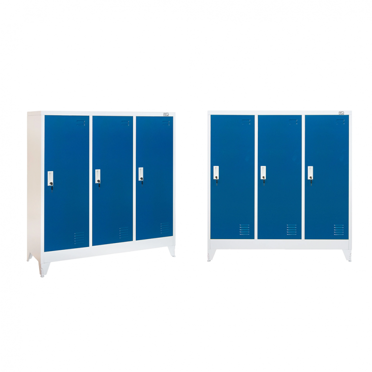 Wardrobe metal, with 3 doors, 120x40x120cm RFG