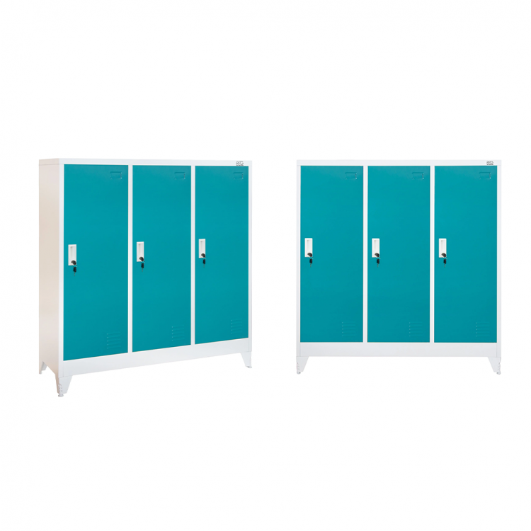 Wardrobe metal, with 3 doors, 120x40x120cm RFG