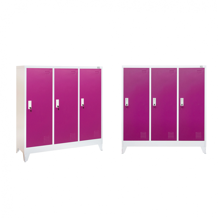Wardrobe metal, with 3 doors, 120x40x120cm RFG