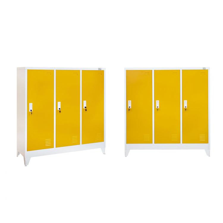 Wardrobe metal, with 3 doors, 120x40x120cm RFG