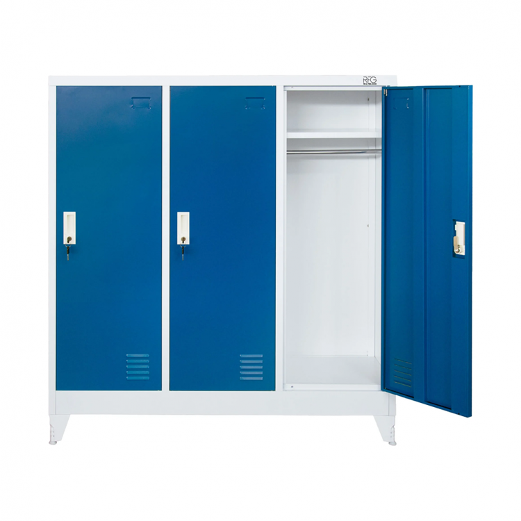 Wardrobe metal, with 3 doors, 120x40x120cm RFG