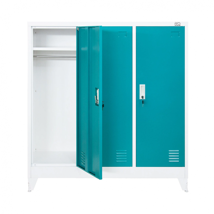 Wardrobe metal, with 3 doors, 120x40x120cm RFG