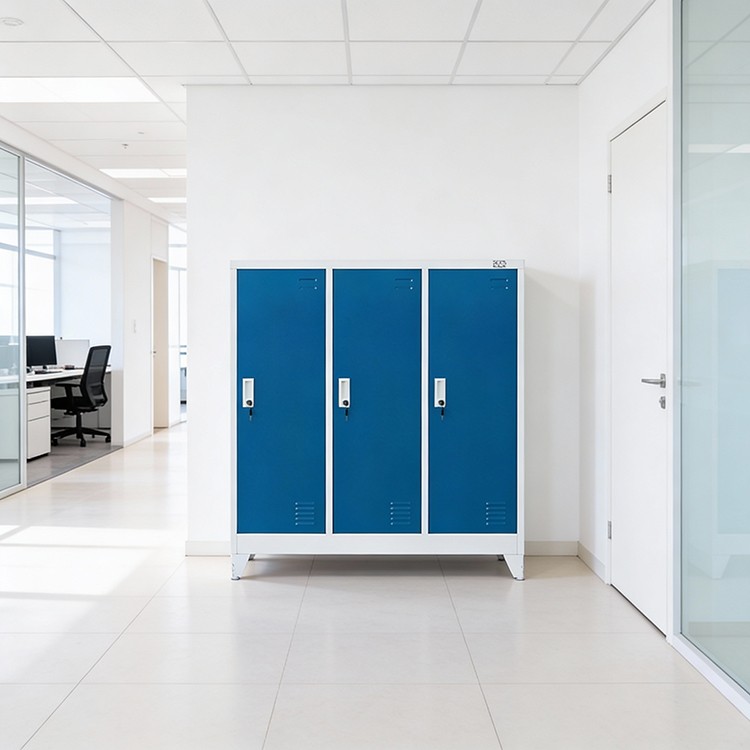 Wardrobe metal, with 3 doors, 120x40x120cm RFG