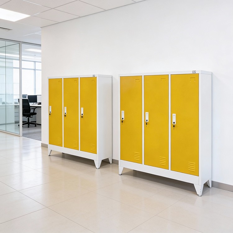 Wardrobe metal, with 3 doors, 120x40x120cm RFG