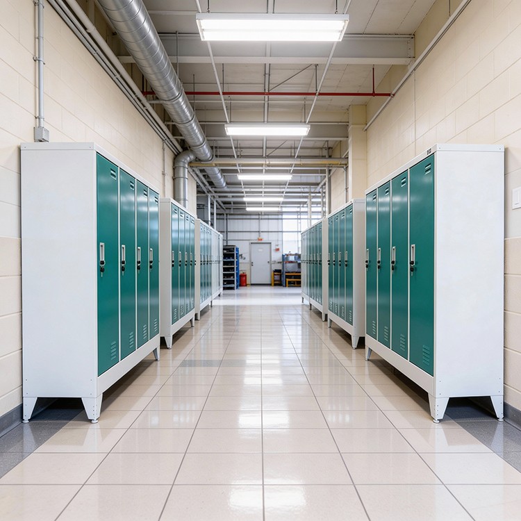 Wardrobe metal, with 3 doors, 120x40x120cm RFG