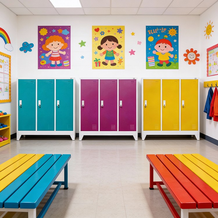 Wardrobe metal, with 3 doors, 120x40x120cm RFG