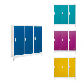 Wardrobe metal, with 3 doors, 120x40x120cm RFG