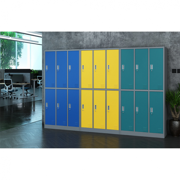 Wardrobe metal, with 6 doors, 90x45x185 RFG