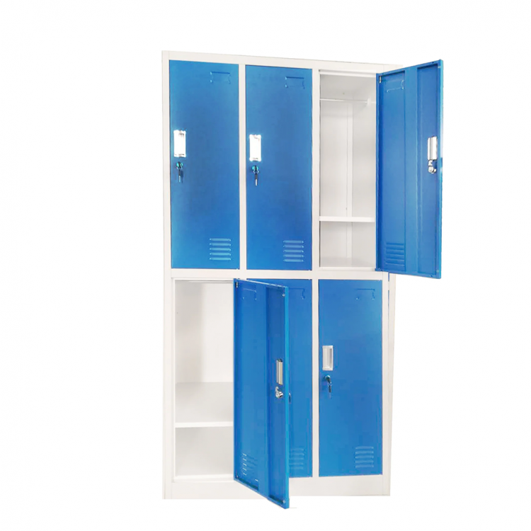 Wardrobe metal, with 6 doors, 90x45x185 RFG
