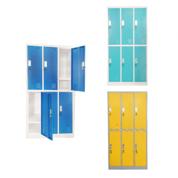 Wardrobe metal, with 6 doors, 90x45x185 RFG