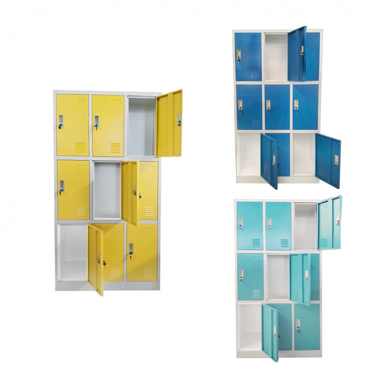 Wardrobe metal, with 9 doors, 90x45x185 RFG