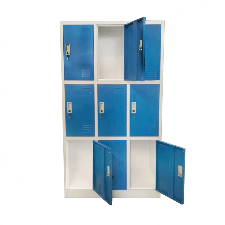 Wardrobe metal, with 9 doors, 90x45x185 RFG