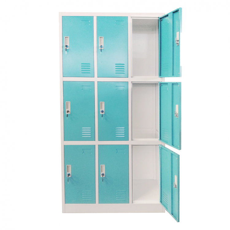 Wardrobe metal, with 9 doors, 90x45x185 RFG