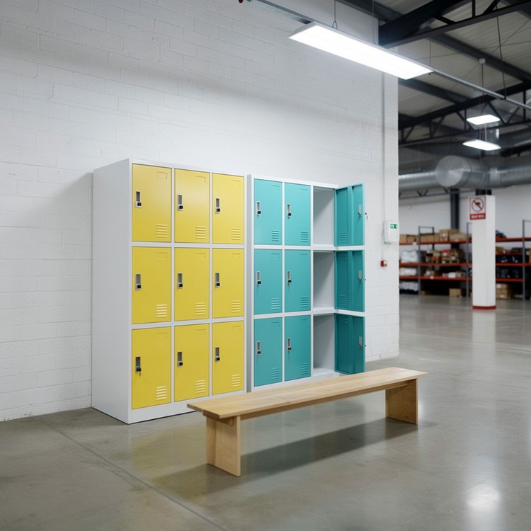 Wardrobe metal, with 9 doors, 90x45x185 RFG